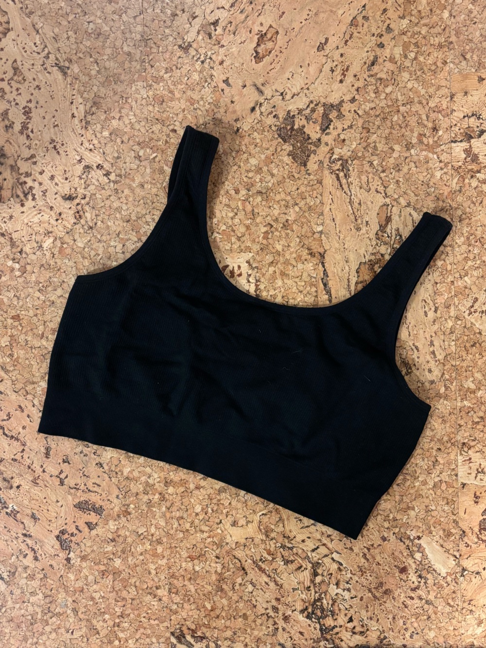 Hatch Black Ribbed Scoop Neck Bralette